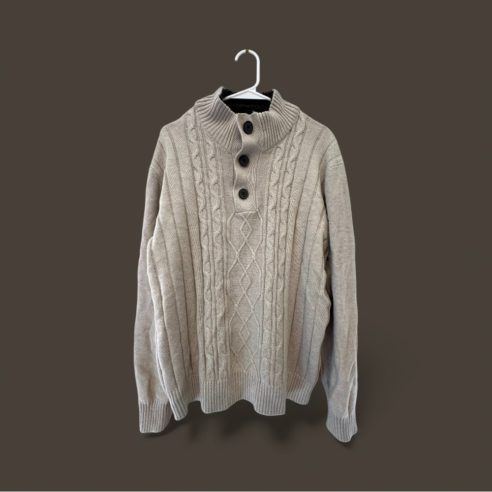 Men's Tricots St. Raphael Classic Turtleneck Sweater in Beige Size XL